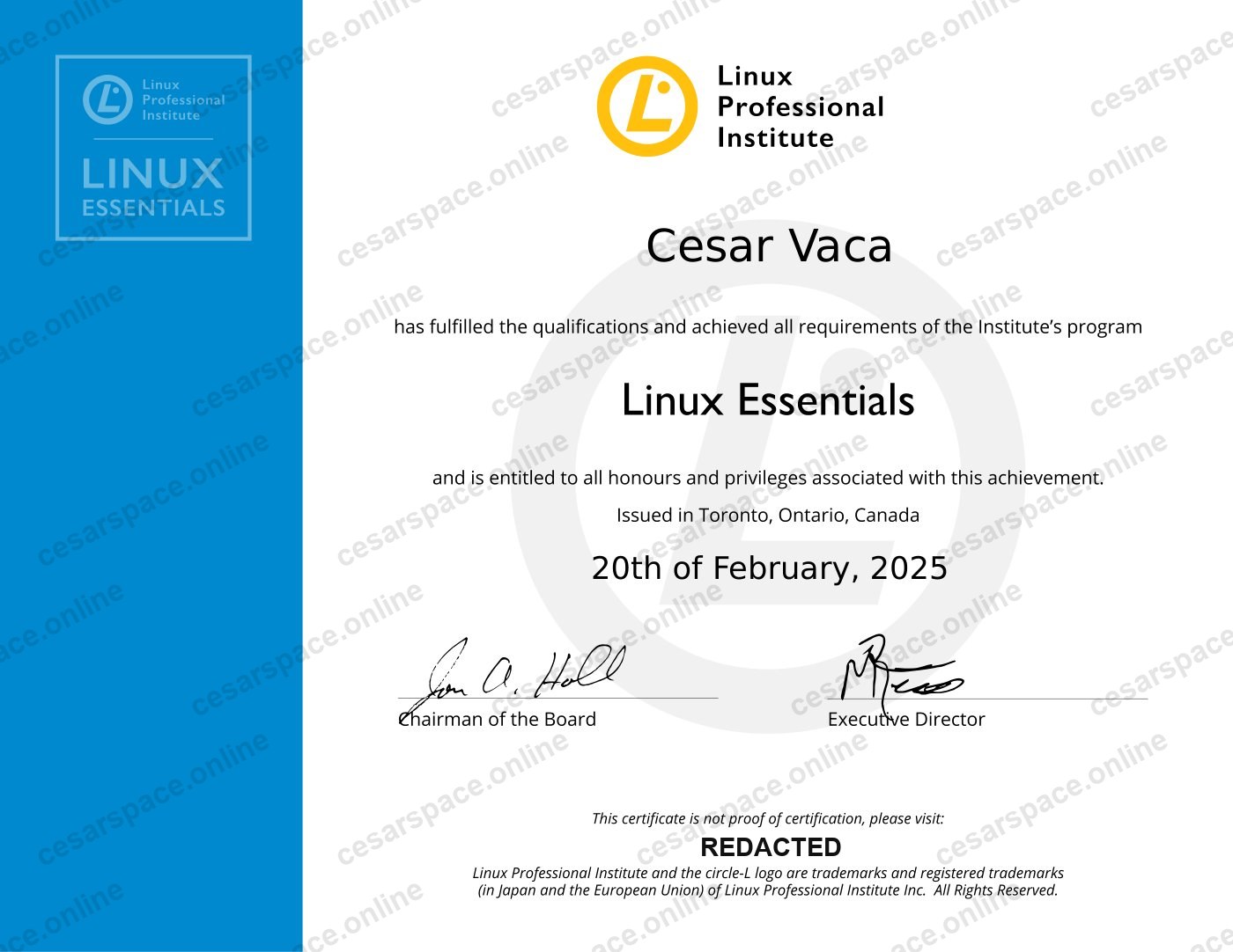 Linux Essentials certificate